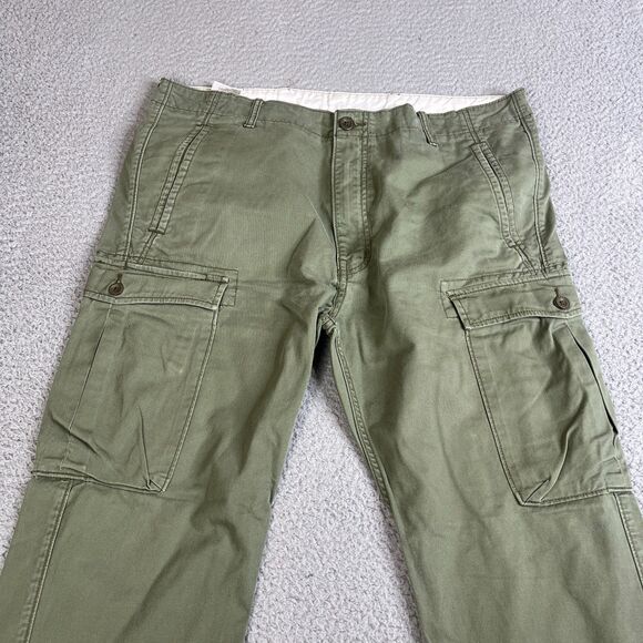 Levi Strauss Cargo Pant Men 38x30 Green Slim Straight Stretch Utility Streetwear - Picture 2 of 16